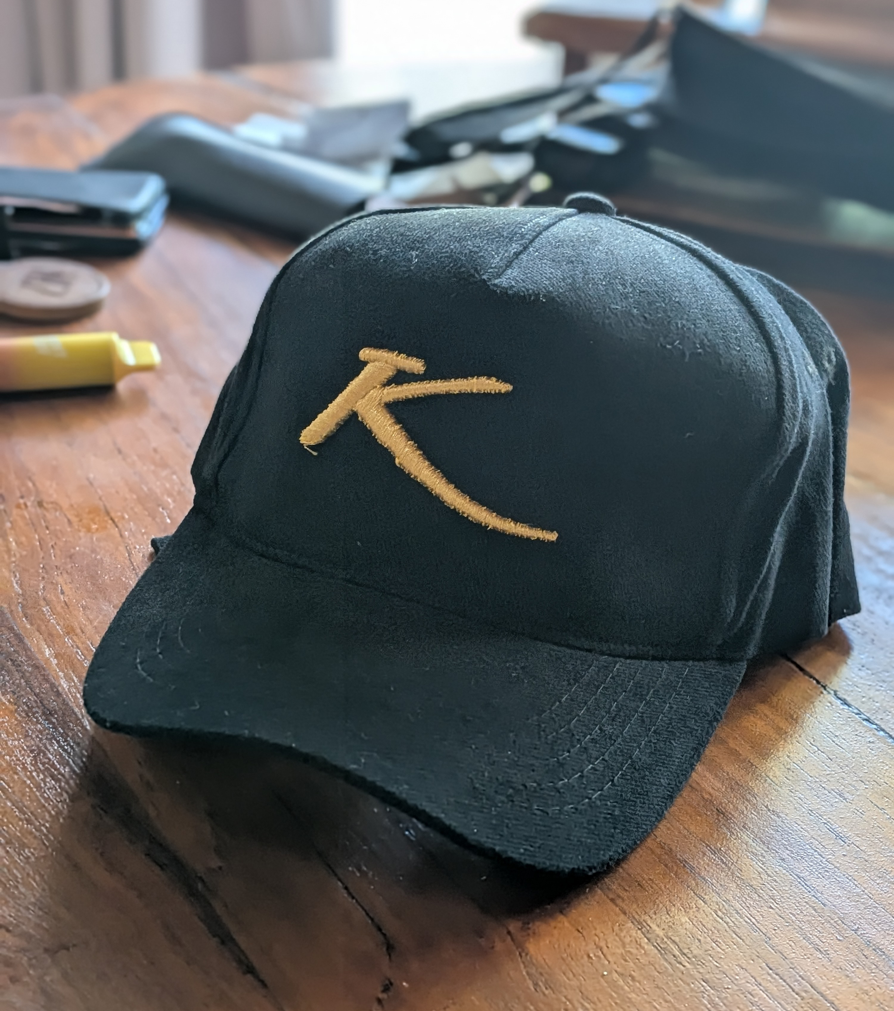 A poorly embroided cap
